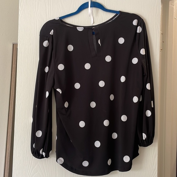 Adrianna Papell black & white polka dot shirt - Picture 2 of 2